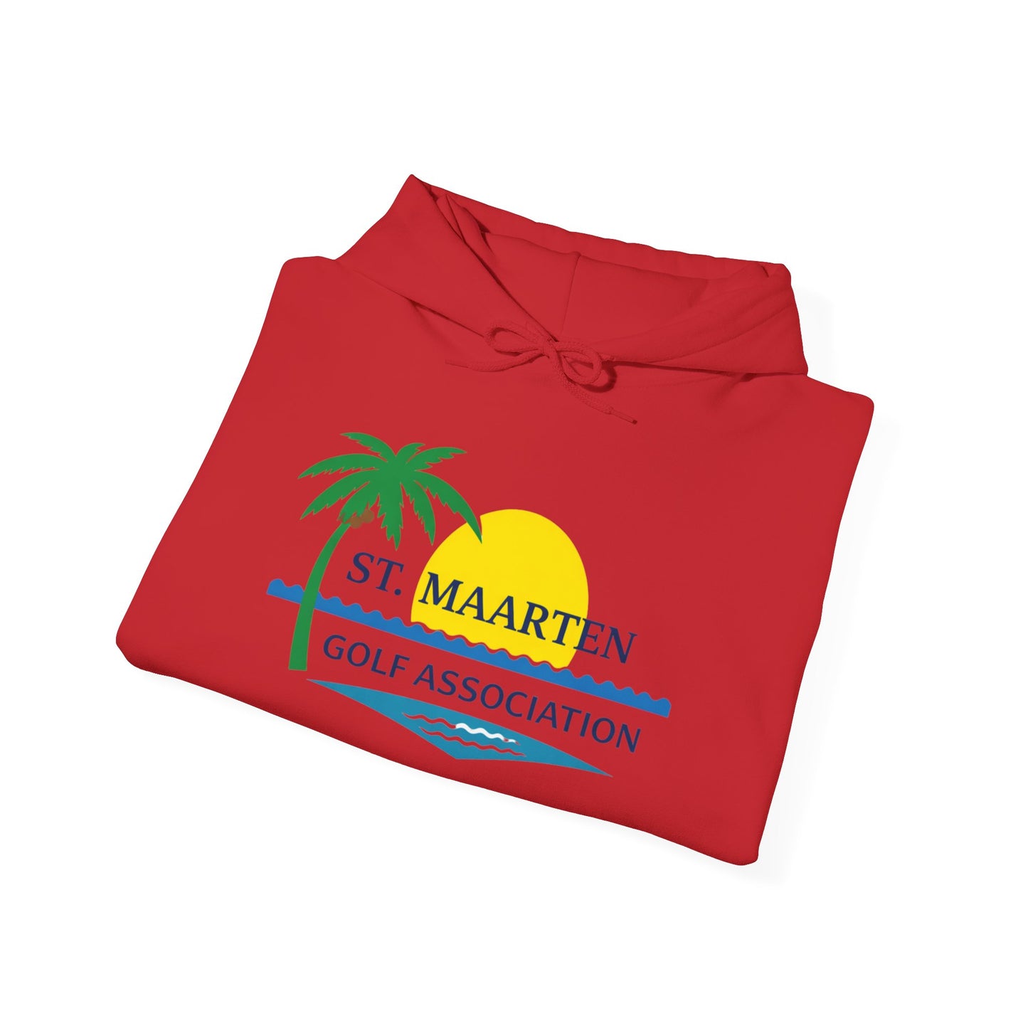 St. Maarten Golf Association Hoodie — Tropical Palm Sunset Golf Pullover