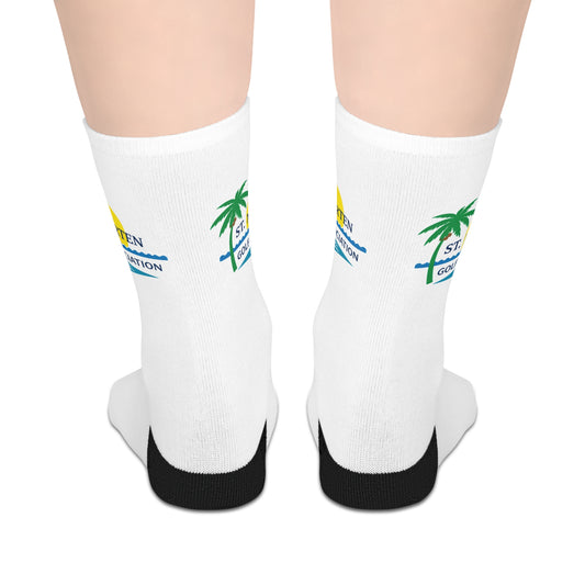 St. Maarten Golf Association Socks — Tropical Sun Logo Mid-Length Socks