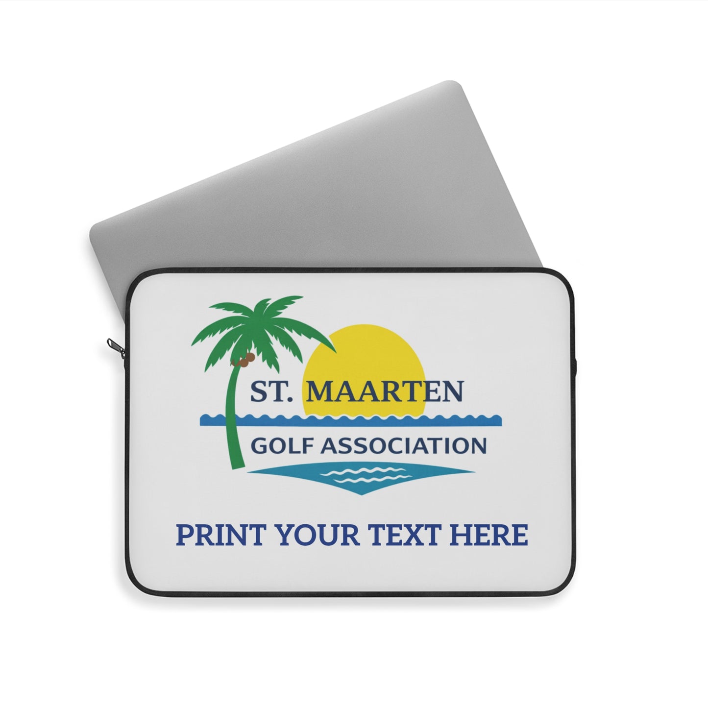St. Maarten Golf Association Laptop Sleeve — Customizable Tropical Golf Logo Case