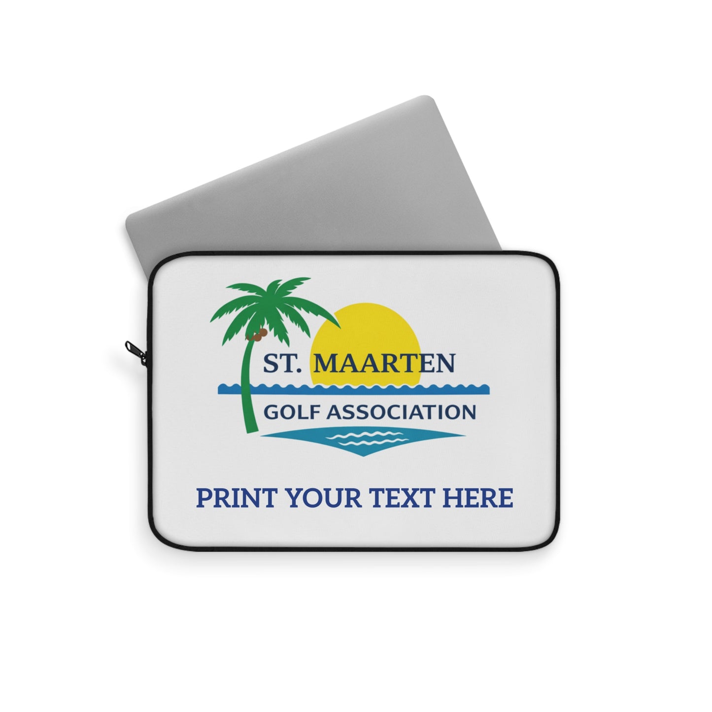 St. Maarten Golf Association Laptop Sleeve — Customizable Tropical Golf Logo Case