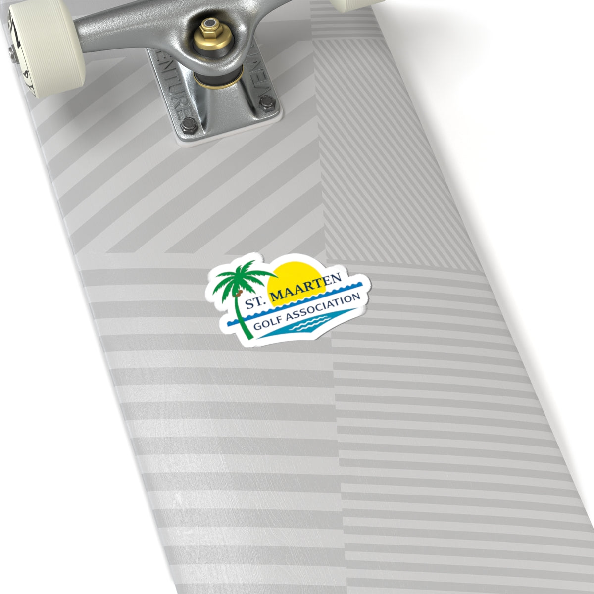St. Maarten Golf Association Sticker — Tropical Palm Sunset Logo (Kiss-Cut)