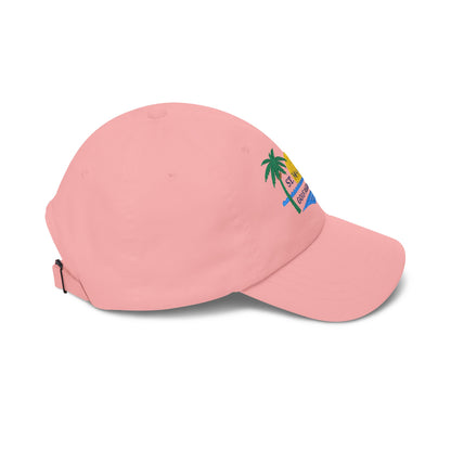 St. Maarten Golf Association Embroidered Dad Cap — Tropical Palm & Sunset Hat