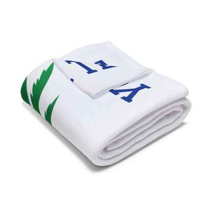 St. Maarten Golf Association Arctic Fleece Blanket — Custom Text Palm Tree Sunset Design