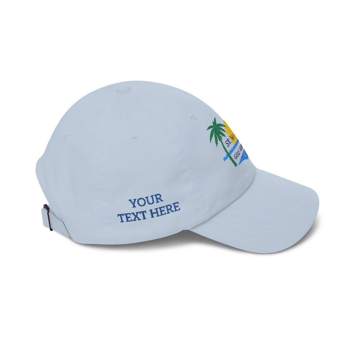 St. Maarten Golf Association Dad Cap — Tropical Palm & Sunset Embroidered Hat