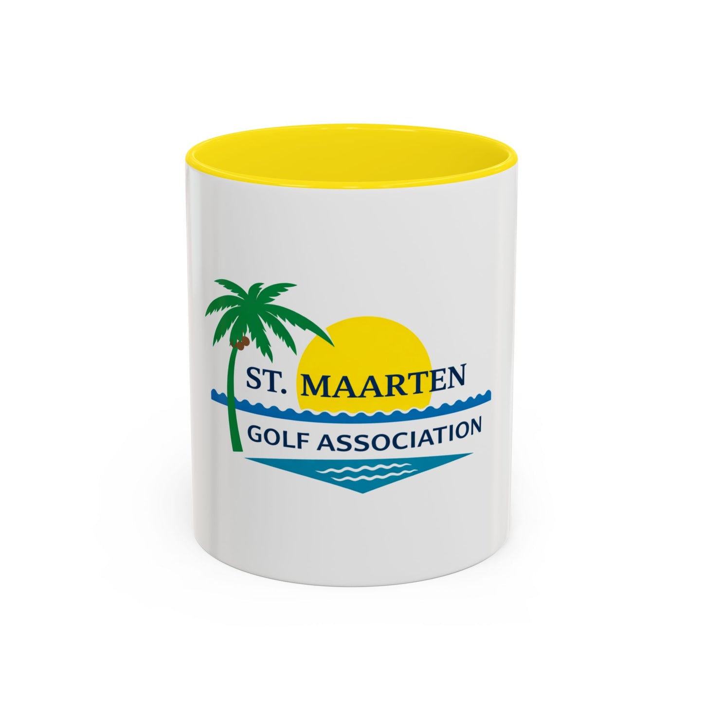 St. Maarten Golf Association Coffee Mug – Tropical Palm Sunset Accent Mug (11/15oz)