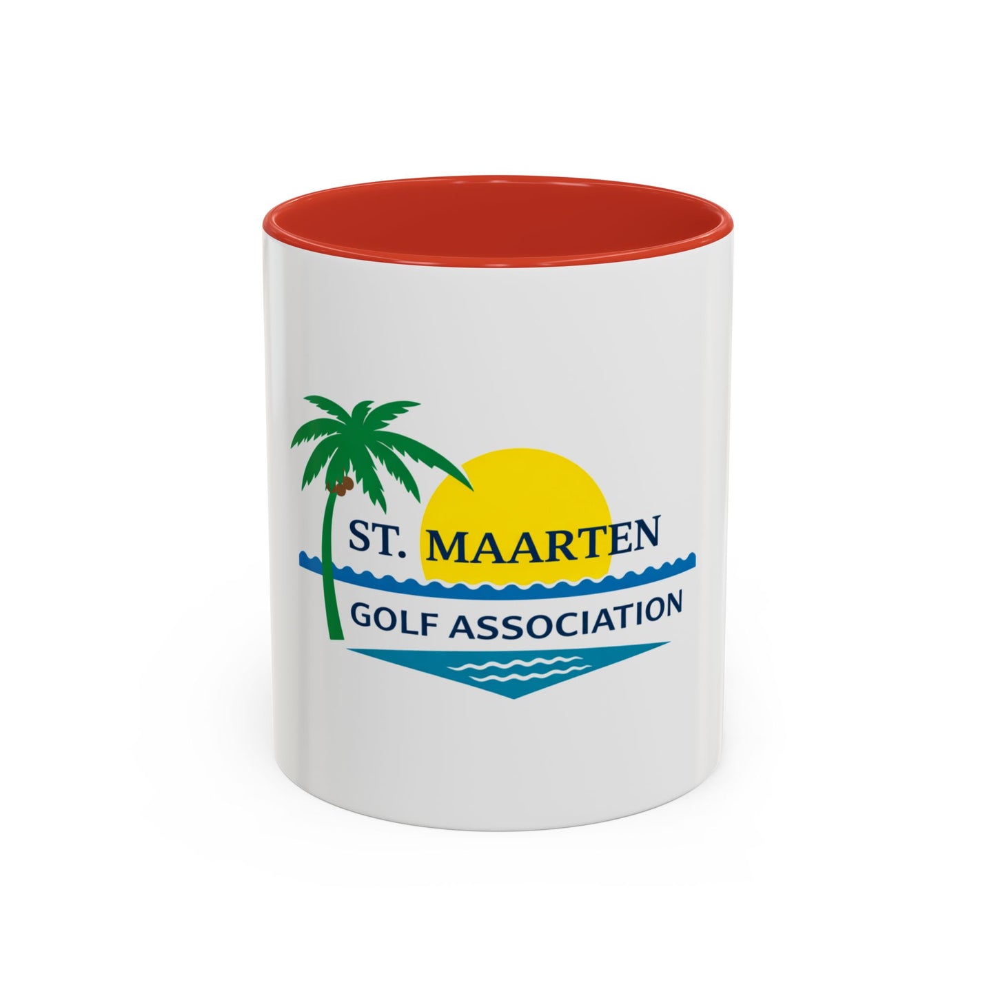 St. Maarten Golf Association Coffee Mug – Tropical Palm Sunset Accent Mug (11/15oz)