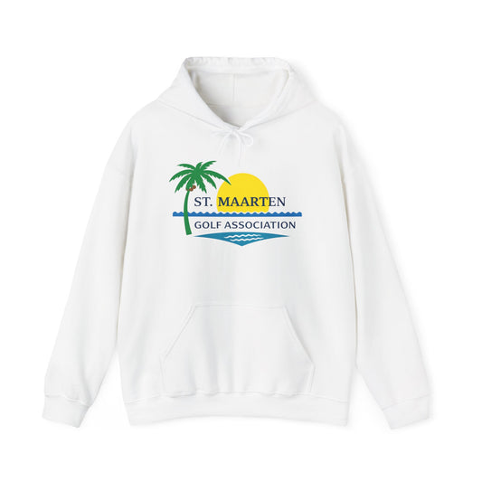 St. Maarten Golf Association Hoodie — Tropical Palm Sunset Golf Pullover