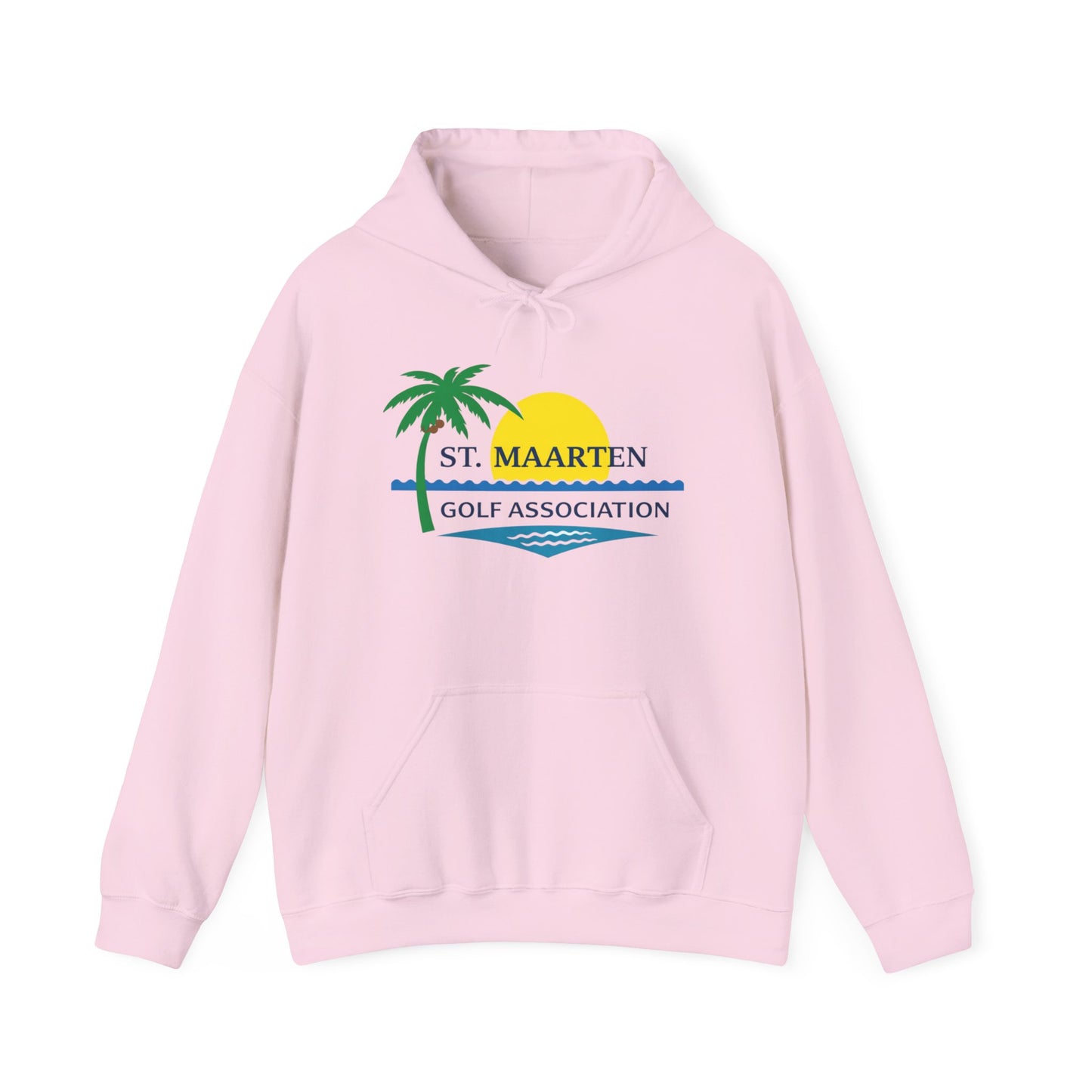 St. Maarten Golf Association Hoodie — Tropical Palm Sunset Golf Pullover