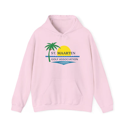 St. Maarten Golf Association Hoodie — Tropical Palm Sunset Golf Pullover