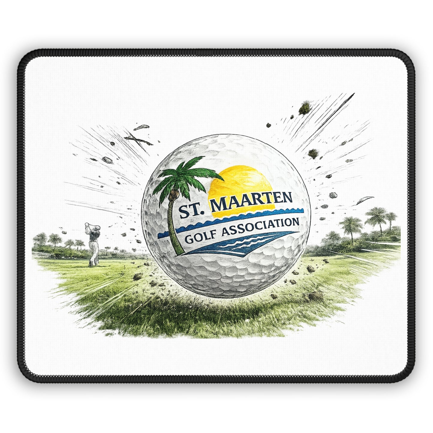 St. Maarten Golf Association Mouse Pad — Tropical Golf Ball Design