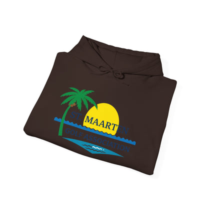 St. Maarten Golf Association Hoodie — Tropical Palm Sunset Golf Pullover