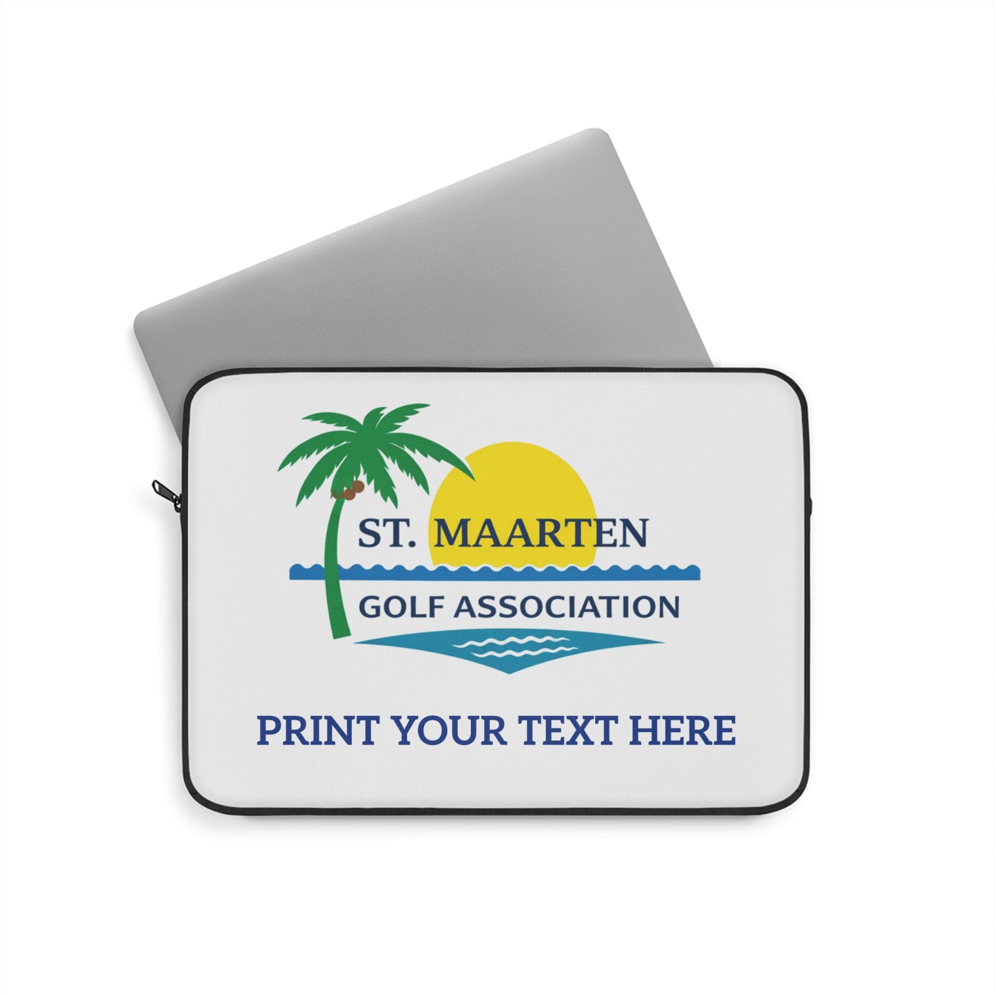 St. Maarten Golf Association Laptop Sleeve — Customizable Tropical Golf Logo Case
