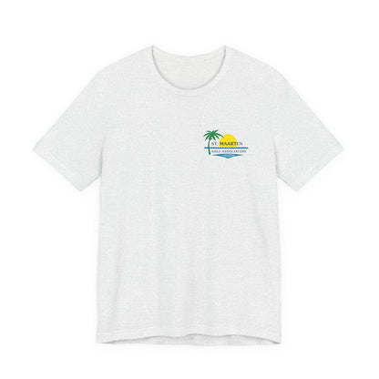 Official SMGA tropical golf T-shirt in ash with left-chest logo