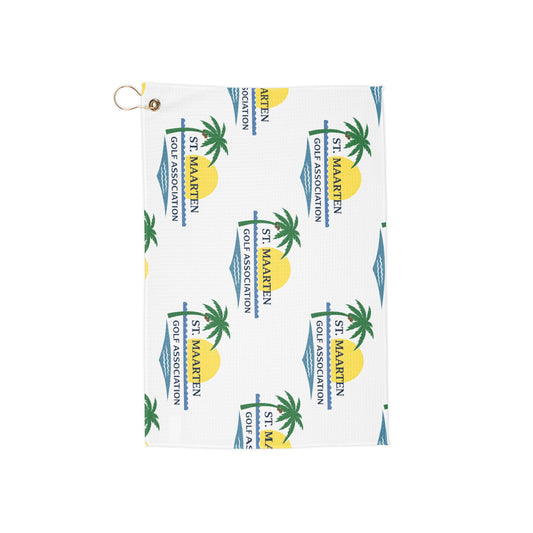 St. Maarten Golf Towel — Tropical Palm & Sunset Course Logo