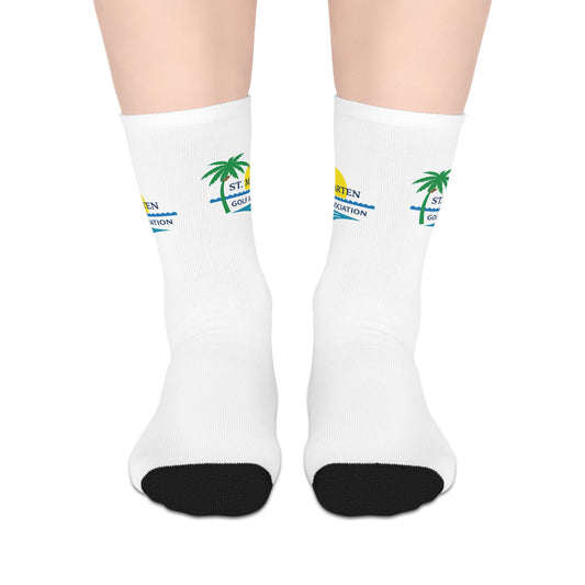 St. Maarten Golf Association Socks — Tropical Sun Logo Mid-Length Socks