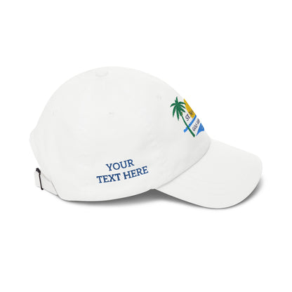 St. Maarten Golf Association Dad Cap — Tropical Palm & Sunset Embroidered Hat