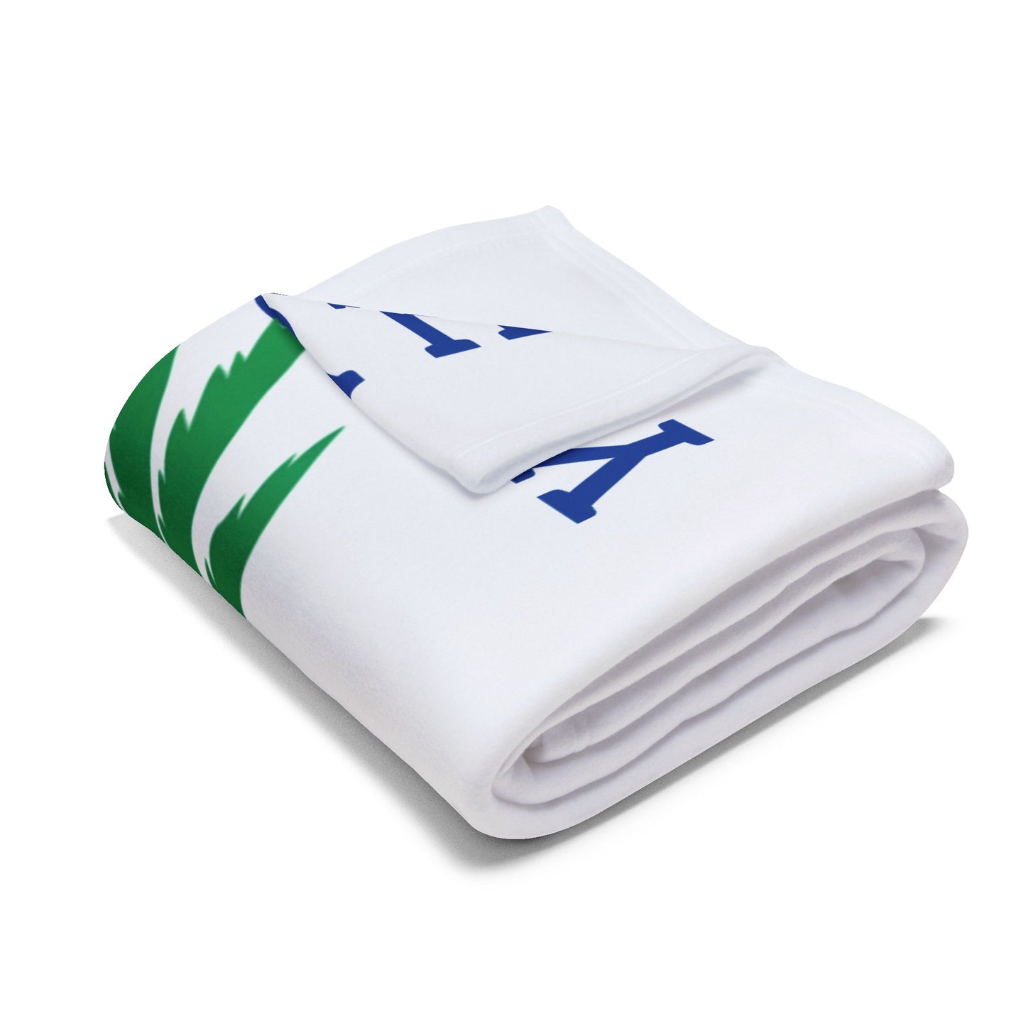 St. Maarten Golf Association Arctic Fleece Blanket — Custom Text Palm Tree Sunset Design