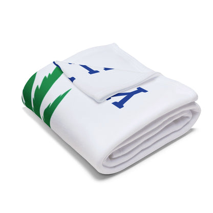 St. Maarten Golf Association Arctic Fleece Blanket — Custom Text Palm Tree Sunset Design