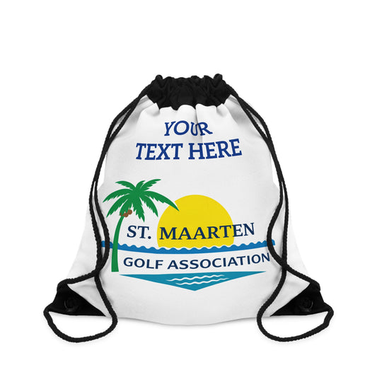 St. Maarten Golf Association Drawstring Bag — Customizable "Your Text Here" Beach Golf Gym Sack