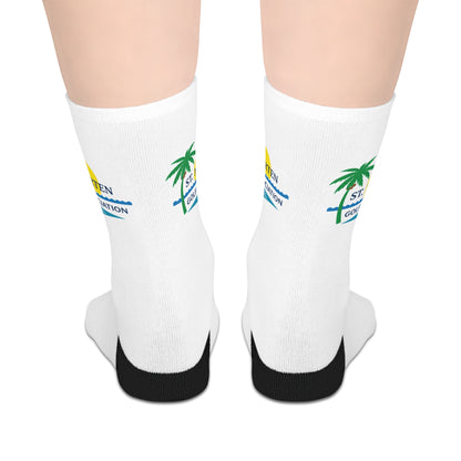 St. Maarten Golf Association Socks — Tropical Sun Logo Mid-Length Socks