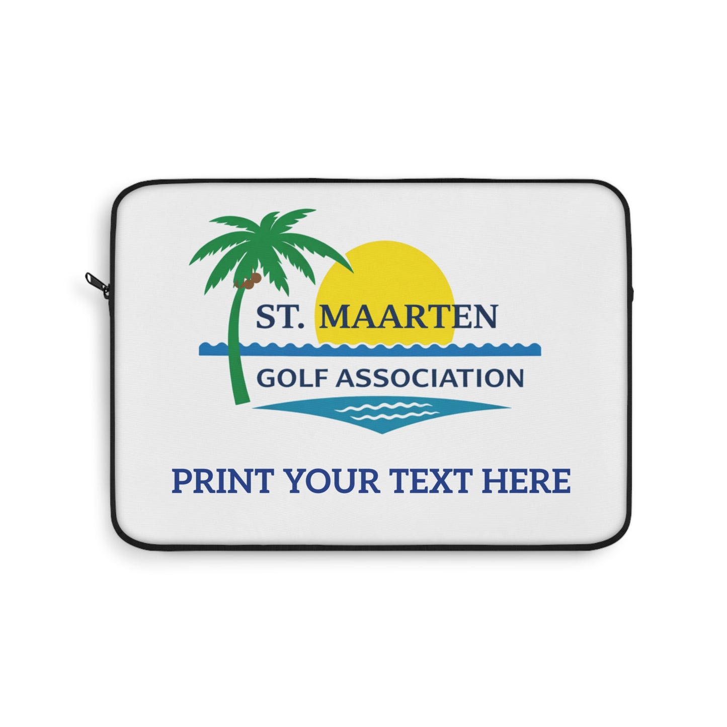 St. Maarten Golf Association Laptop Sleeve — Customizable Tropical Golf Logo Case