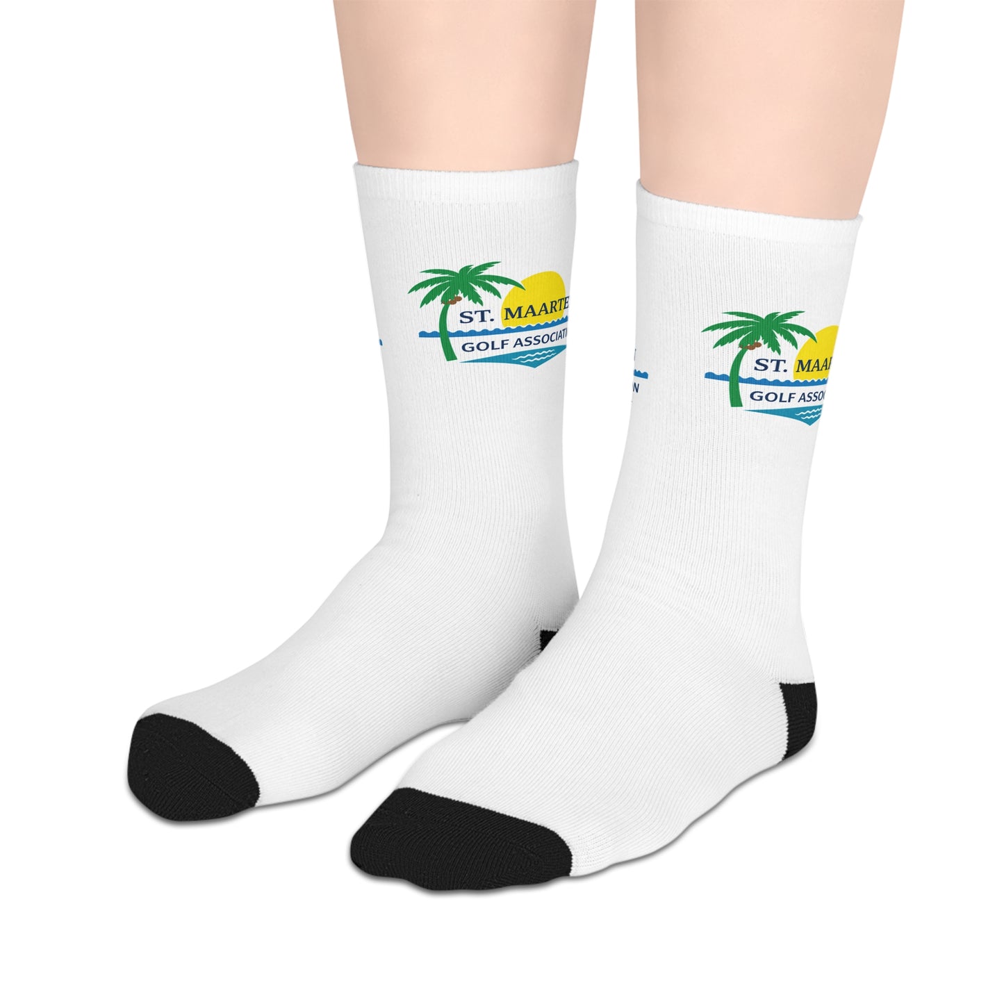 St. Maarten Golf Association Socks — Tropical Sun Logo Mid-Length Socks