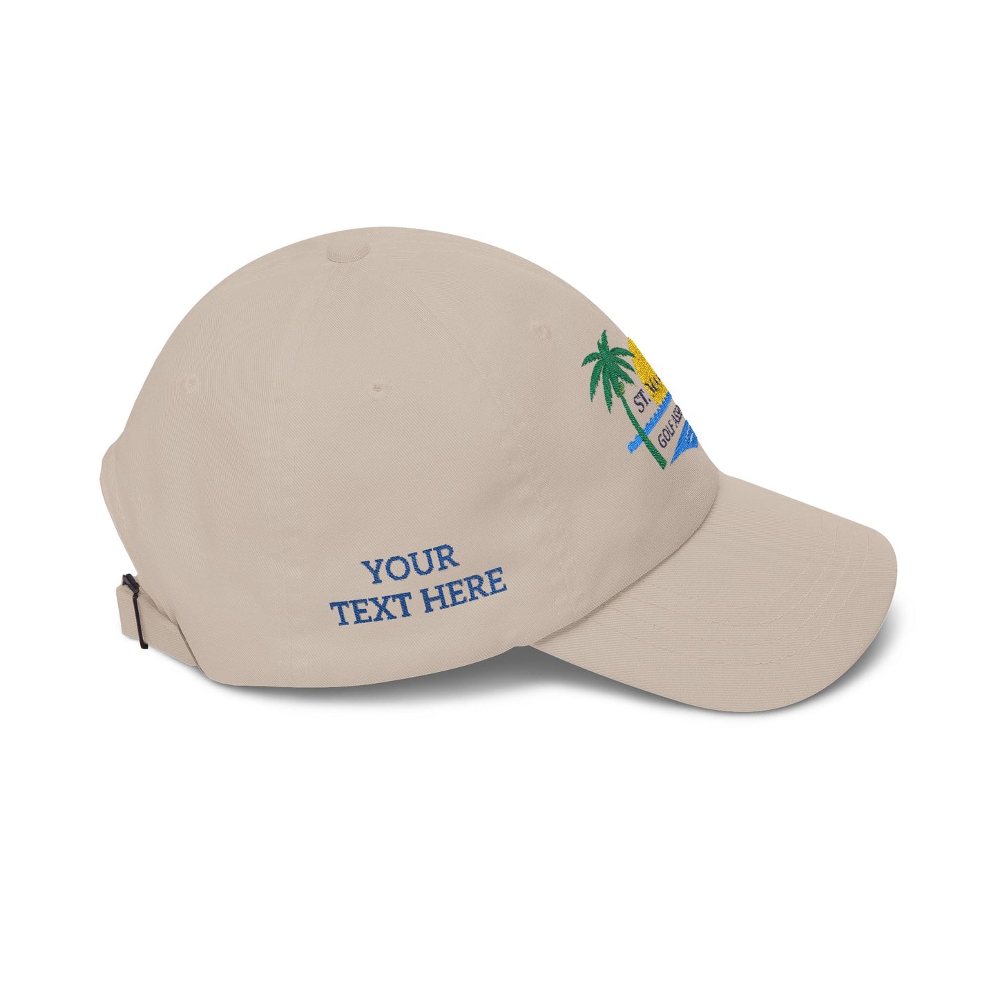 St. Maarten Golf Association Dad Cap — Tropical Palm & Sunset Embroidered Hat