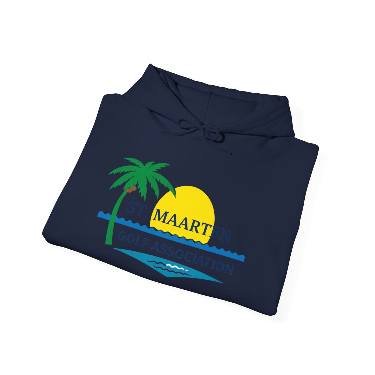 St. Maarten Golf Association Hoodie — Tropical Palm Sunset Golf Pullover