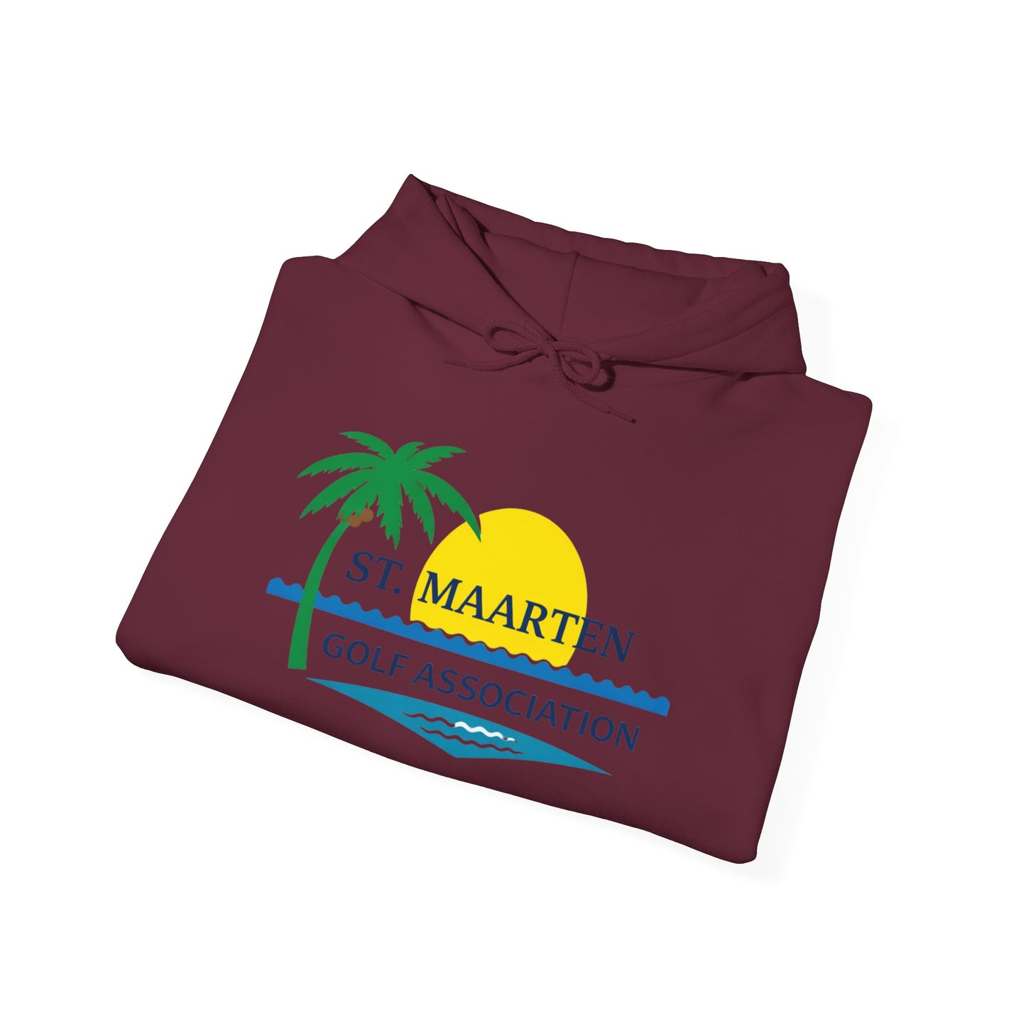 St. Maarten Golf Association Hoodie — Tropical Palm Sunset Golf Pullover