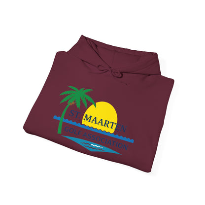 St. Maarten Golf Association Hoodie — Tropical Palm Sunset Golf Pullover