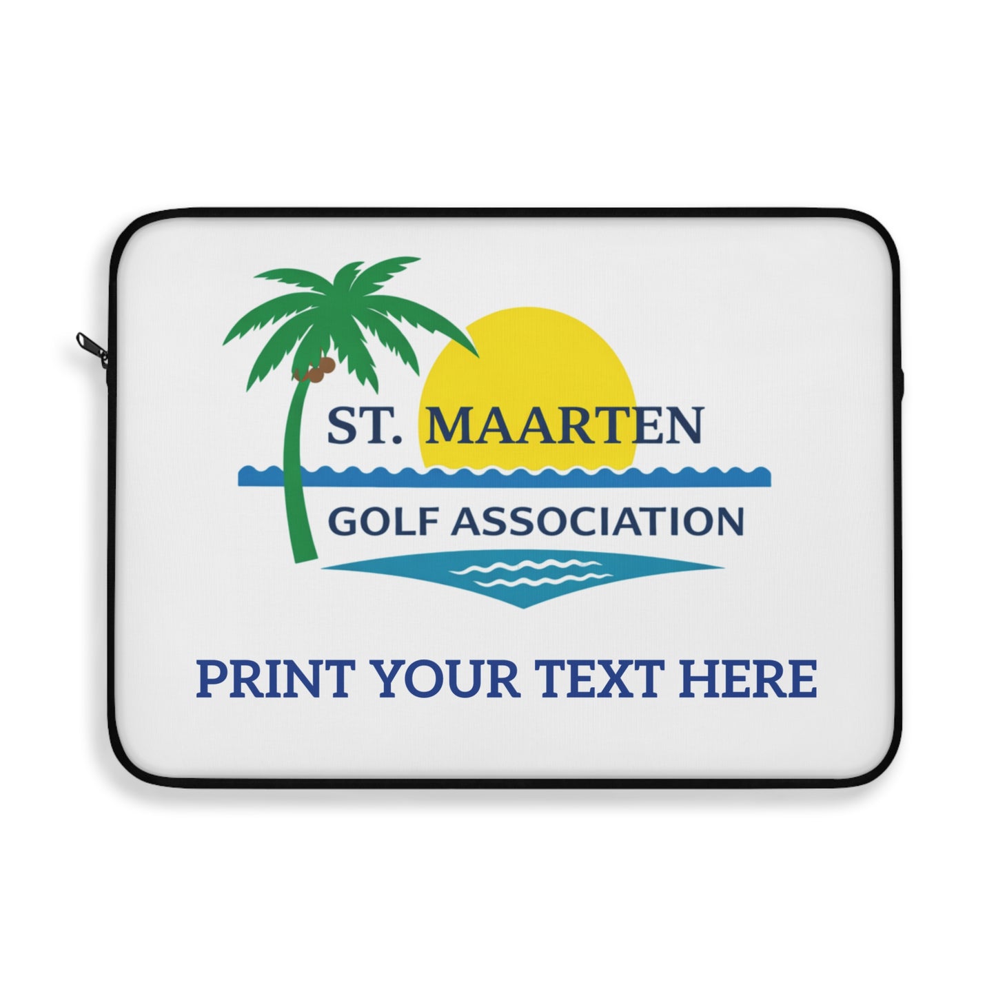 St. Maarten Golf Association Laptop Sleeve — Customizable Tropical Golf Logo Case