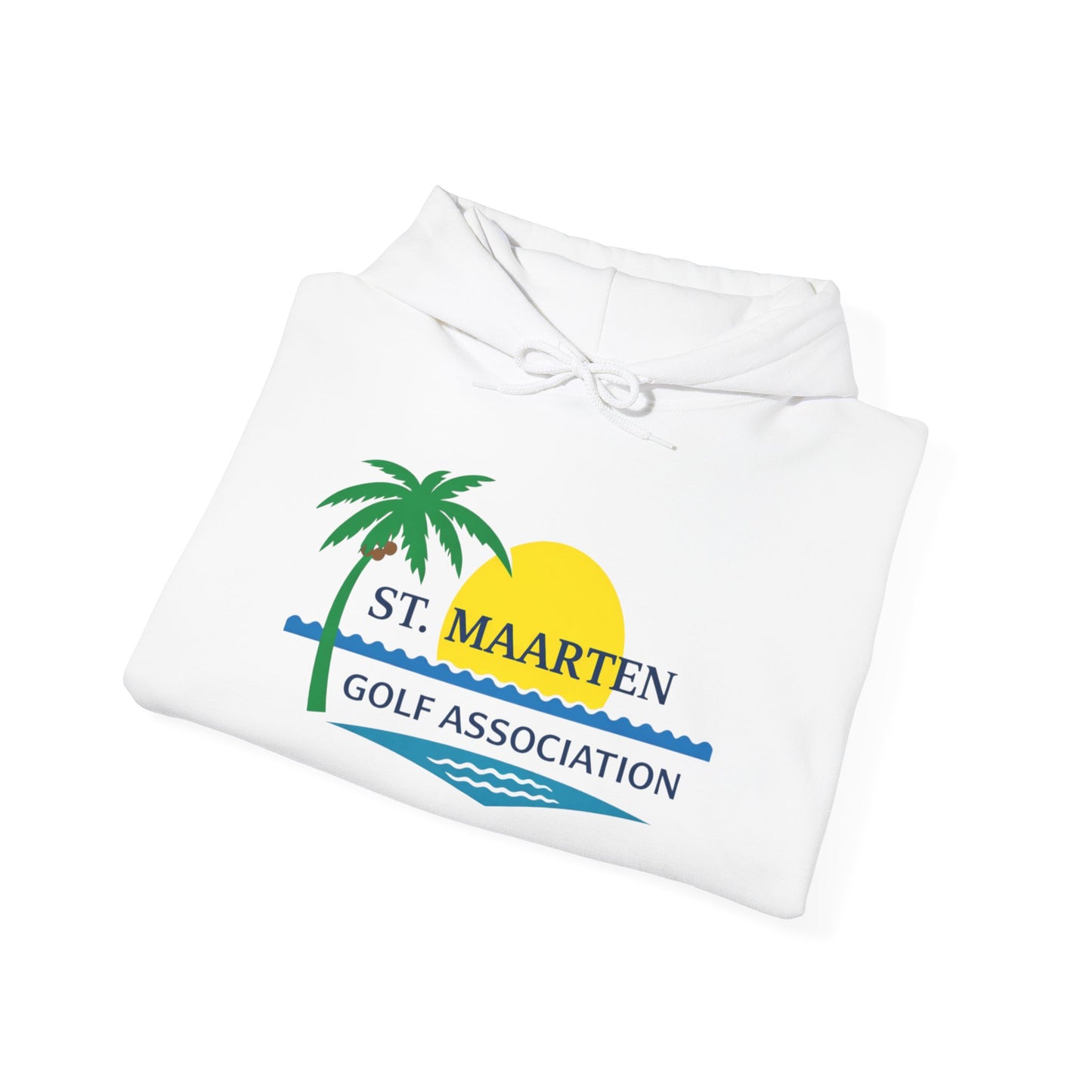 St. Maarten Golf Association Hoodie — Tropical Palm Sunset Golf Pullover