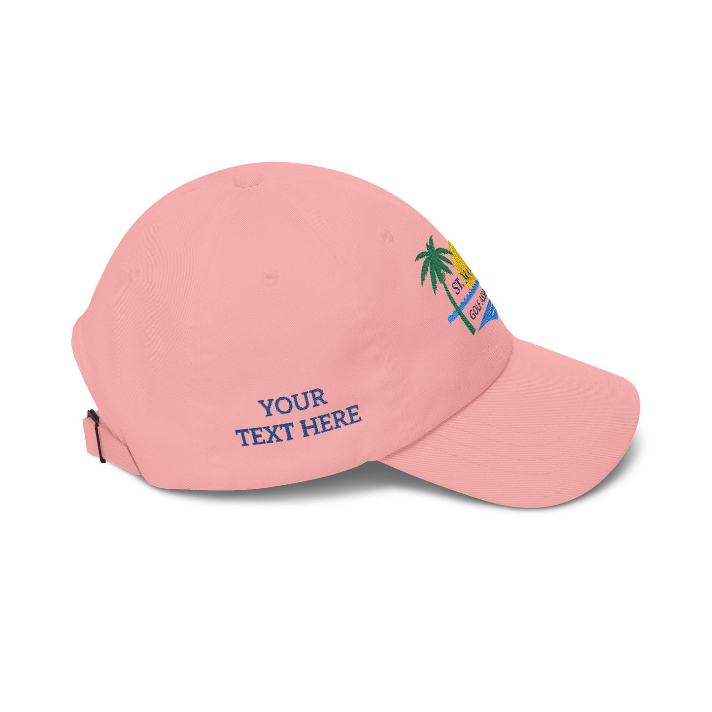 St. Maarten Golf Association Dad Cap — Tropical Palm & Sunset Embroidered Hat