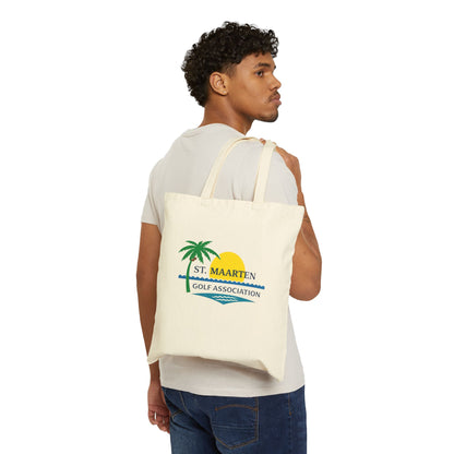 St. Maarten Golf Association Canvas Tote Bag — Tropical Palm & Sunset Reusable Shopper