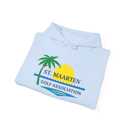 St. Maarten Golf Association Hoodie — Tropical Palm Sunset Golf Pullover