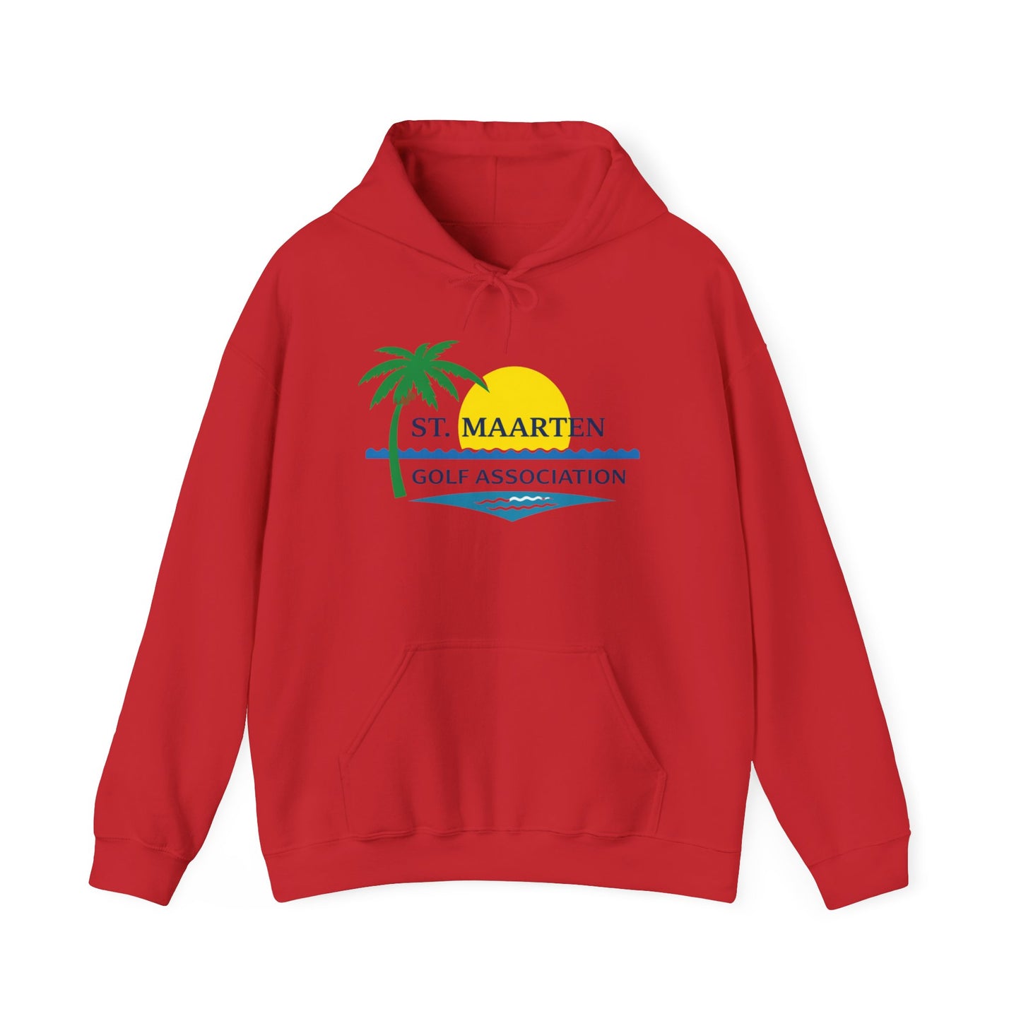 St. Maarten Golf Association Hoodie — Tropical Palm Sunset Golf Pullover