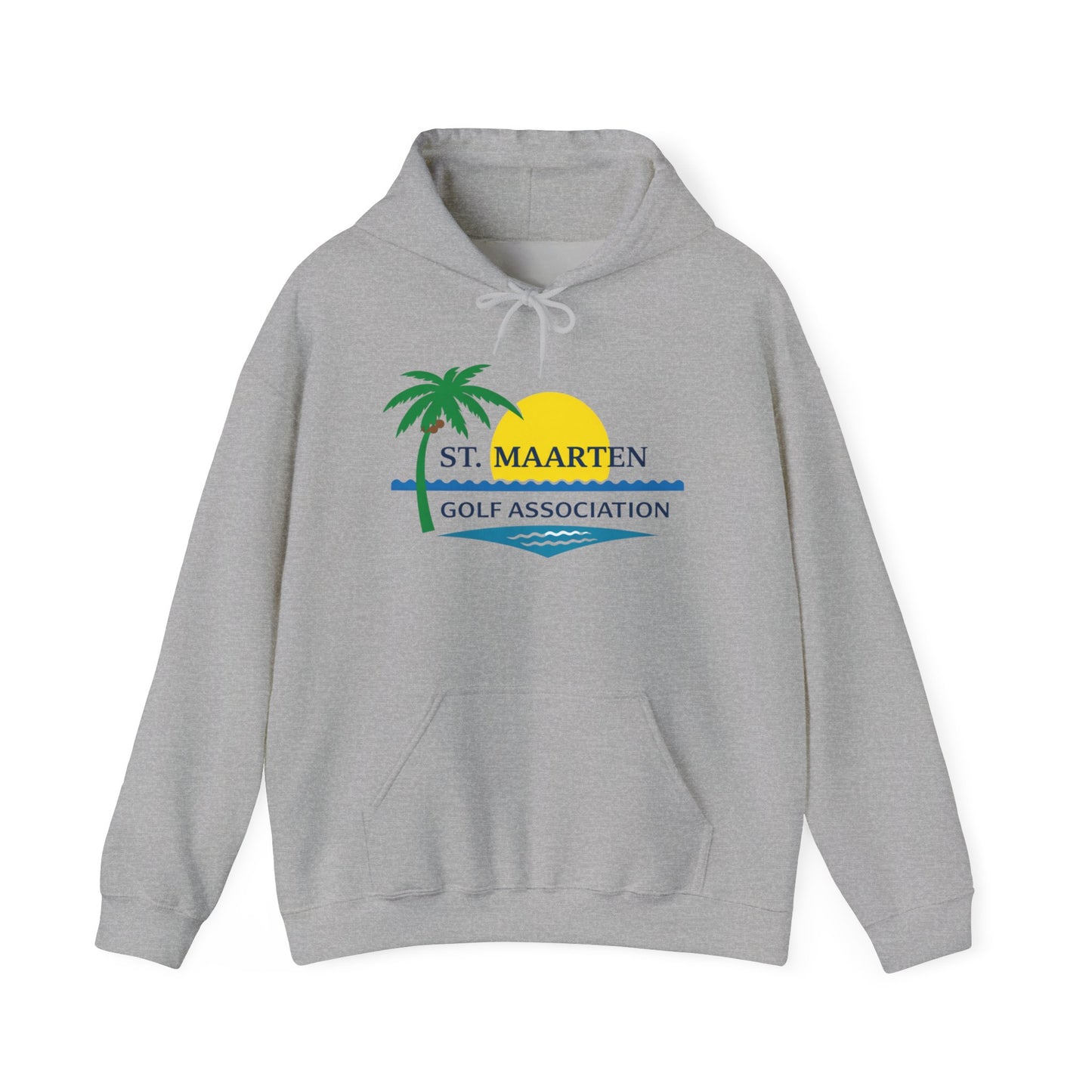St. Maarten Golf Association Hoodie — Tropical Palm Sunset Golf Pullover