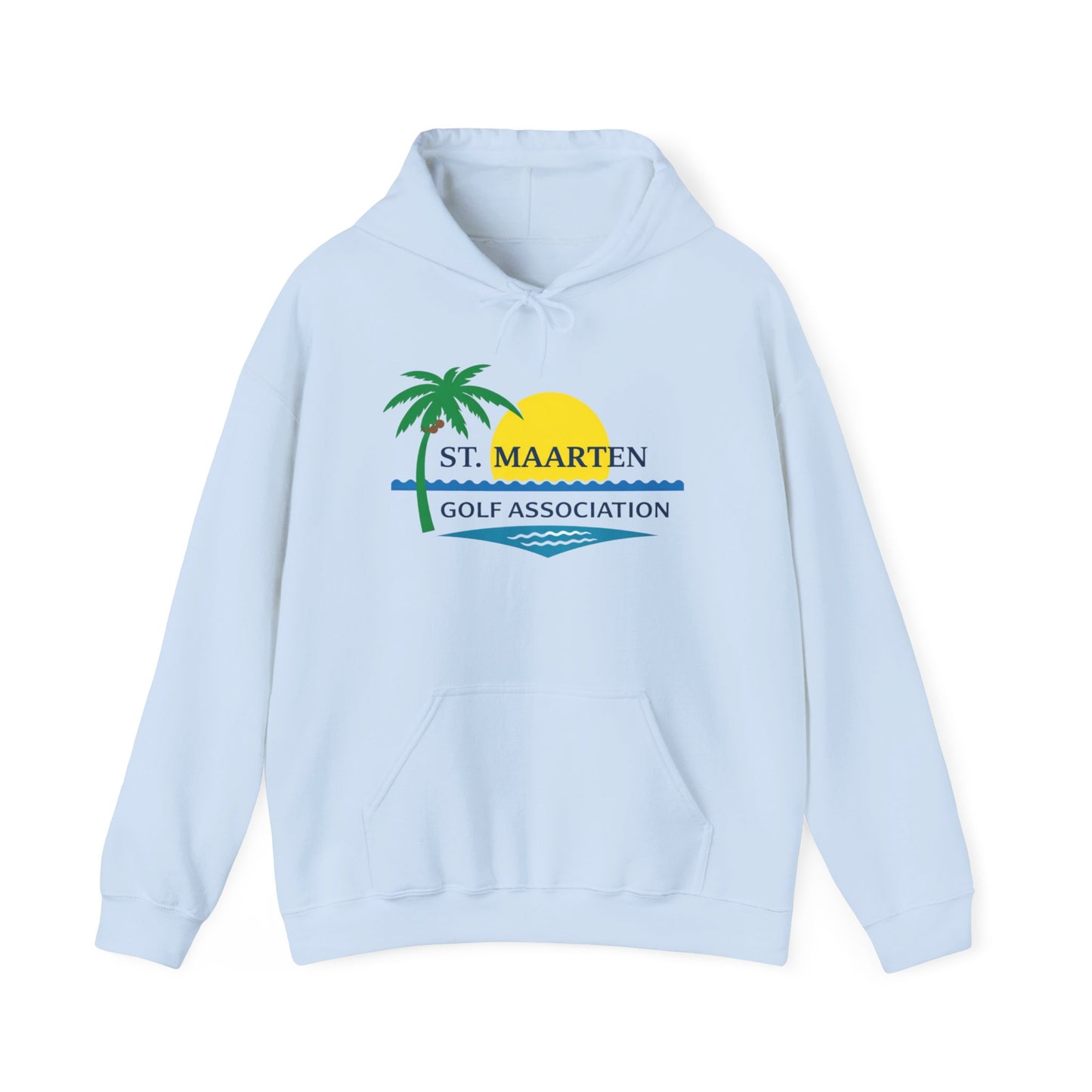 St. Maarten Golf Association Hoodie — Tropical Palm Sunset Golf Pullover
