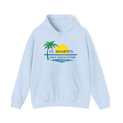 St. Maarten Golf Association Hoodie — Tropical Palm Sunset Golf Pullover